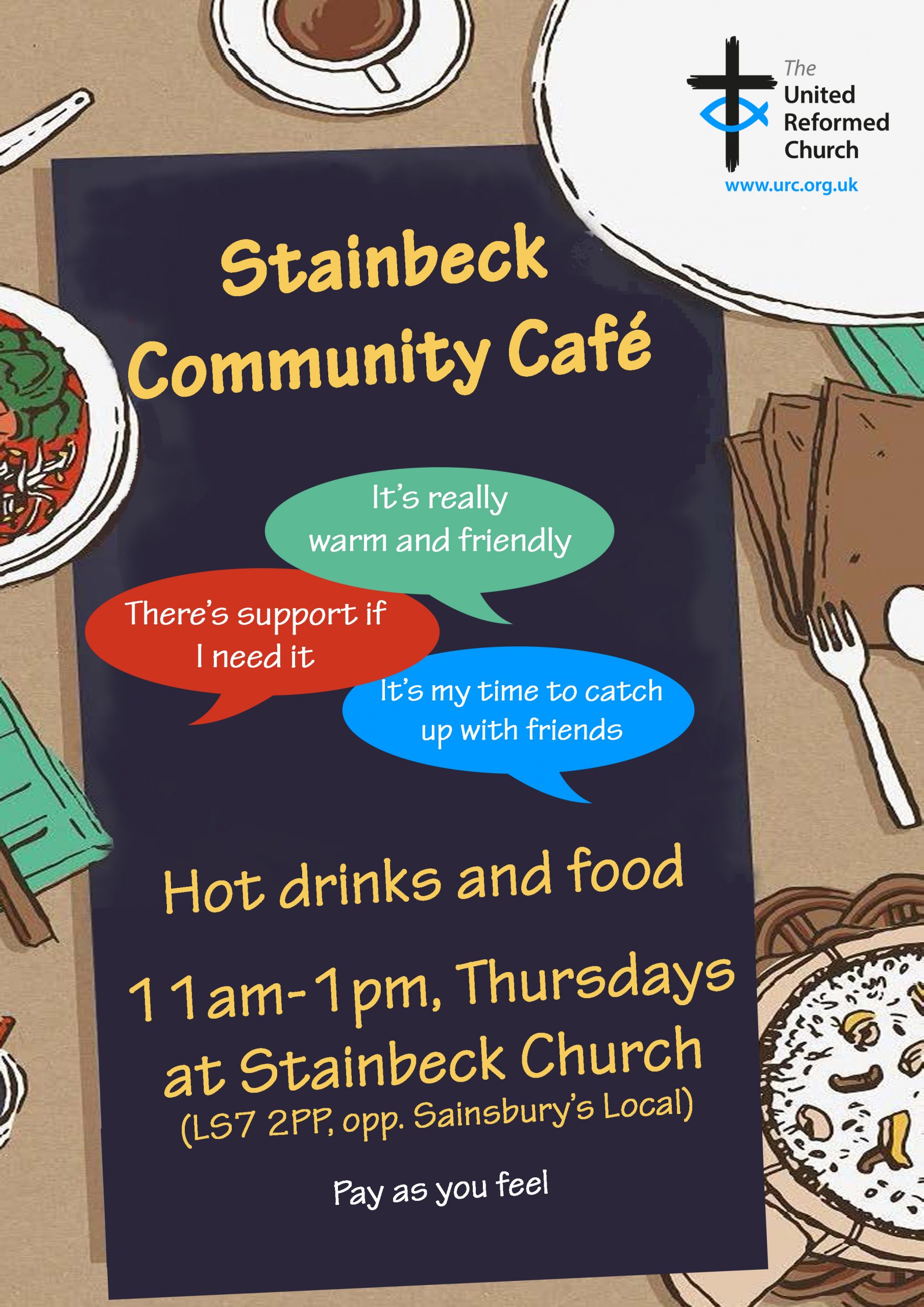 A flier with information about the cafe